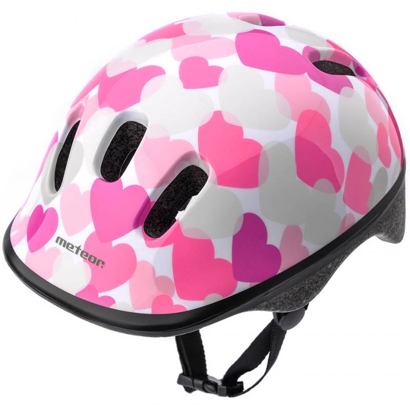 Meteor KS06 Hearts pink bike helmet size XS 44-48cm Jr 24818