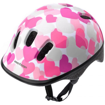 Meteor KS06 Hearts pink bike helmet size XS 44-48cm Jr 24818