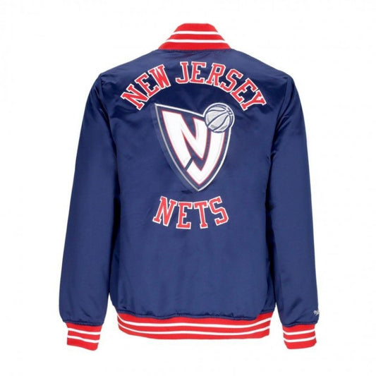 Mitchell &amp; Ness NBA Heavyweight Satin Jacket New Jersey Nets OJBF3413-NJNYYPPPNAVY