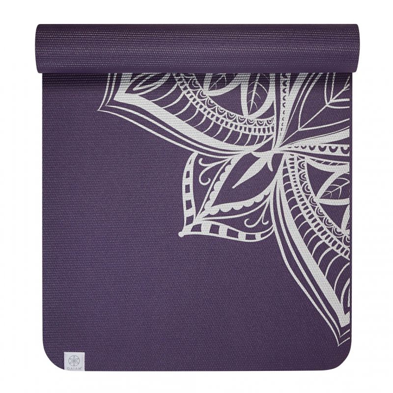 Gaiam Aubergine Medallion yoga mat 6 mm 63844