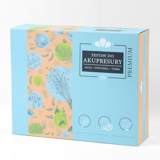 Acupressure mat + pillow SMJ sport YG009 Premium Eco (flax coconut buckwheat)