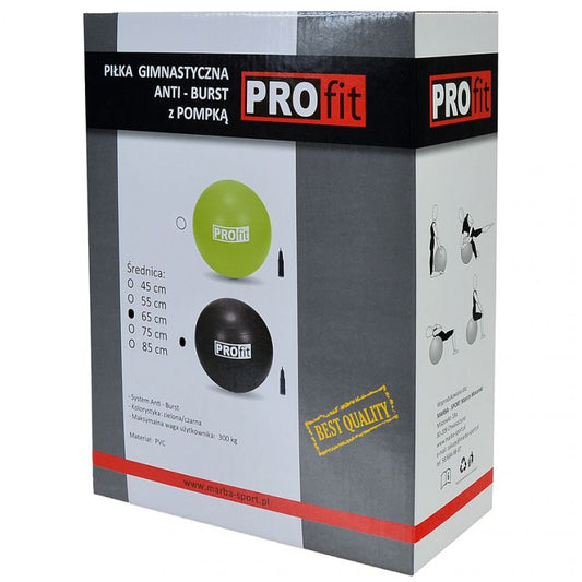 PROfit 85cm black gym ball with pump DK2102