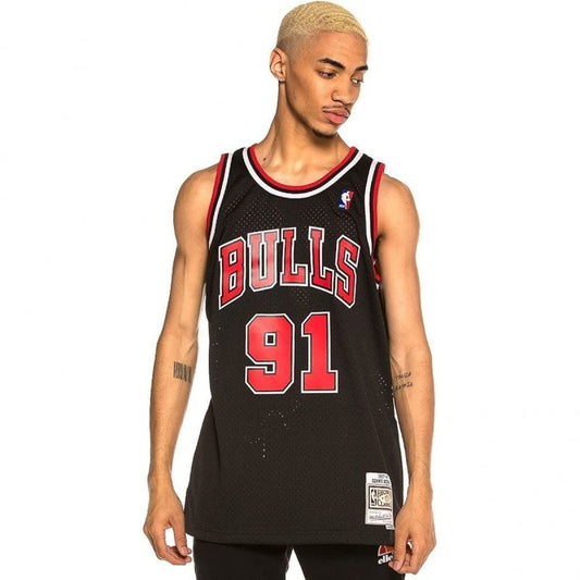 Mitchell &amp; Ness Chicago Bulls NBA Swingman Alternate Jersey Bulls 97 Dennis Rodman SMJYGS18152-CBUBLCK97DRD
