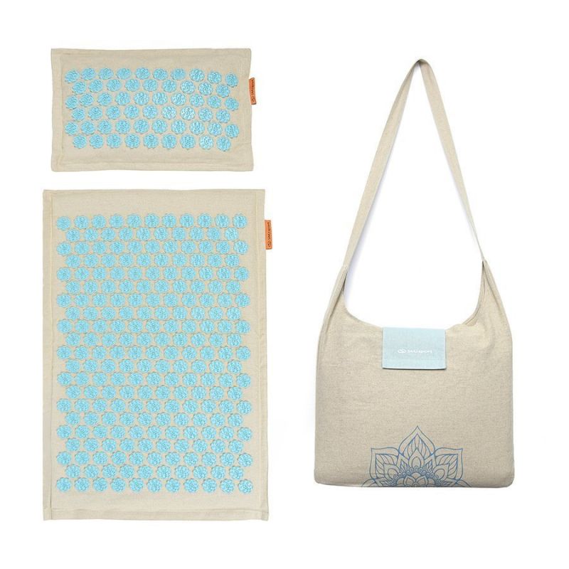 Acupressure mat + pillow SMJ sport YG009 Premium Eco (flax coconut buckwheat)