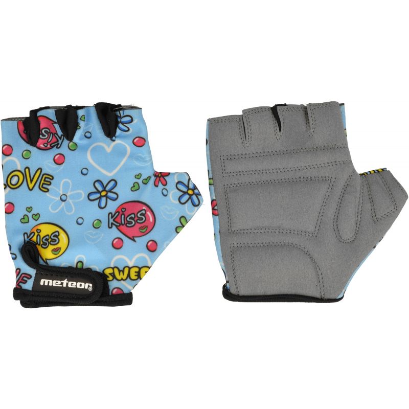 Cycling gloves Meteor Junior Kiss Love blue do not exhibit